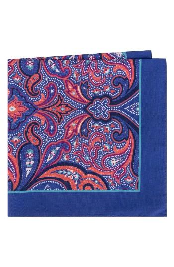 Men's Ted Baker London Royal Paisley Silk Pocket Square