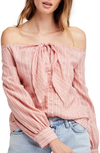 Women's Free People Hello There Beautiful Shirt - Coral