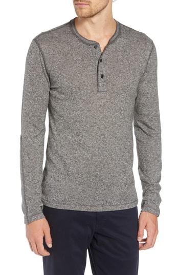 Men's Billy Reid Mouline Henley - Grey