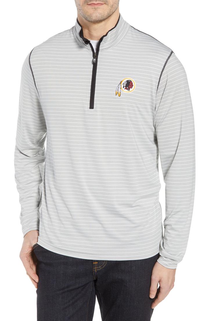 Men's Cutter & Buck Washington - Meridian Half Zip Pullover, Size - Black