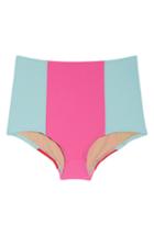 Women's J.crew Colorblock High Waist Bikini Bottoms, Size - Pink