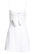 Women's Reformation Sullivan Tie Front Linen Minidress - White