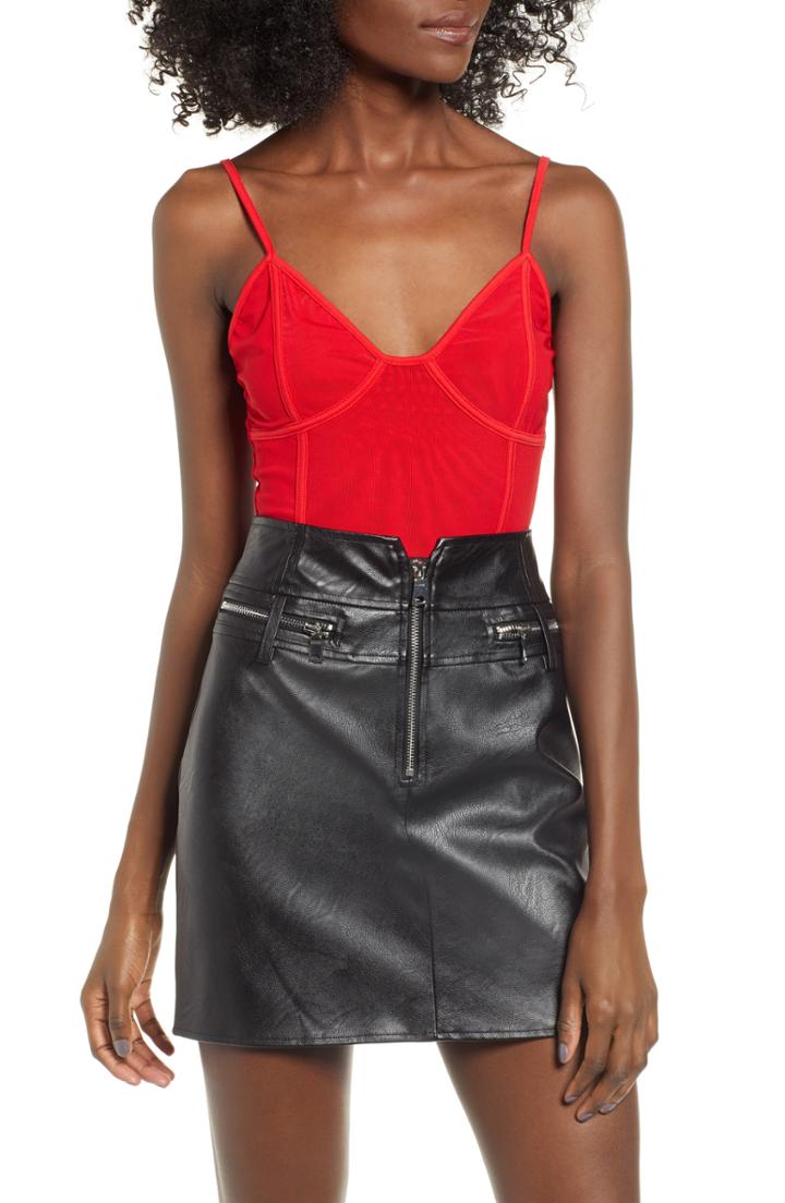 Women's Tiger Mist Chevi Bodysuit - Red