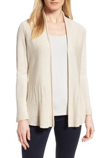 Women's Nic+zoe Polished Peplum Cardigan - Beige