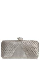 Nina Hypatia Pleated Satin Minaudiere - Grey