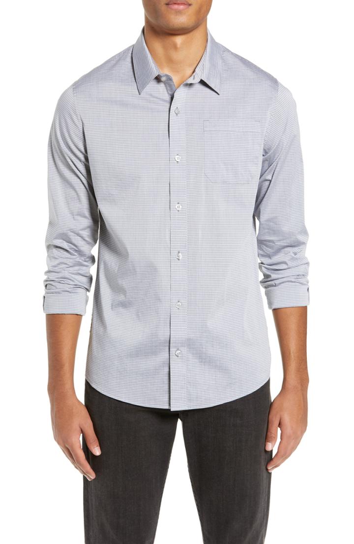 Men's Travis Mathew Let's Do It Again Fit Sport Shirt, Size Large - Grey