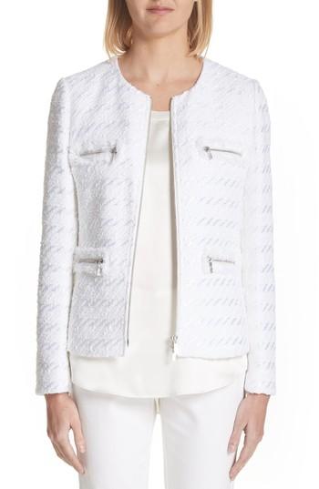 Women's Lafayette 148 New York Emelyn Jacquard Jacket - White