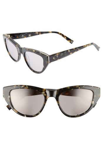 Women's Kendall + Kylie Sienna 52mm Retro Cat Eye Sunglasses - Black Gold Pearl/ Gold