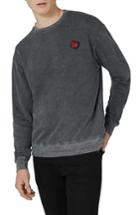 Men's Topman Percy Rose Embroidered Sweatshirt - Grey
