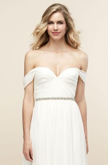 Women's Untamed Petals By Amanda Judge Charlene Crystal Flower Belt, Size - Ivory Ribbon