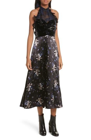 Women's Rebecca Taylor Violet Velvet Halter Dress - Black