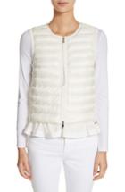 Women's Moncler Quilted Peplum Vest - White