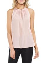 Women's Vince Camuto Rumpled Satin Keyhole Top, Size - Pink