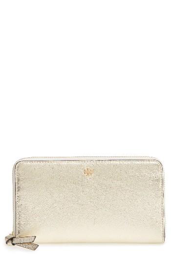 Women's Tory Burch Metallic Leather Continental Wallet -