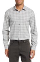 Men's John Varvatos Star Usa Slim Fit Stretch Plaid Dress Shirt .5r - Beige