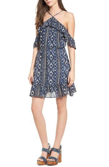 Women's Lost + Wander Cancun Ruffle Halter Dress - Blue