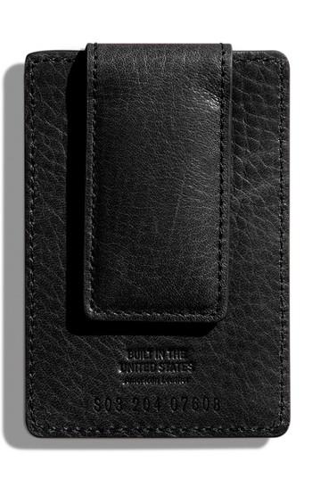 Shinola Money Clip Card Case - Brown