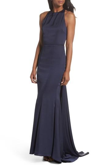 Women's Jarlo Blanche Open Back Gown - Blue