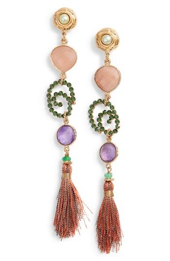 Women's Gas Bijoux Semiprecious Stone Drop Earrings