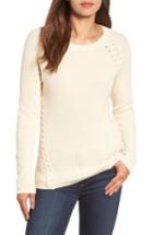 Women's Halogen Lace-up Sweater - Ivory