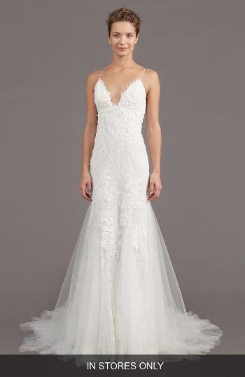 Women's Amsale Kalel Stretch Silk Mermaid Gown, Size In Store Only - Ivory