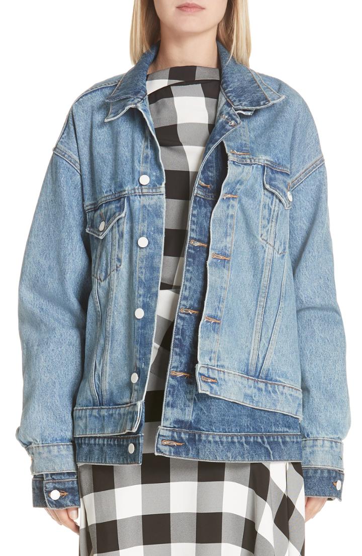 Women's Monse Double Layered Denim Jacket - Blue