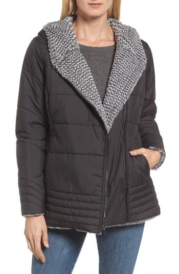 Women's The North Face Reversible Mossbud Swirl Water Repellent Parka - Black