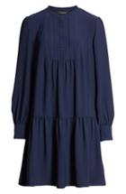 Women's Halogen Pintuck Detail Shift Dress - Blue