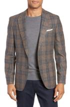 Men's Boss Janson Classic Fit Plaid Wool Blend Sport Coat R - Grey