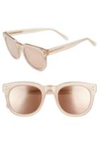 Women's Linda Farrow 50mm D-frame Mirrored Sunglasses - Milky Peach/ Rose Gold