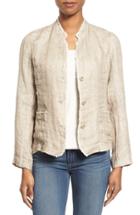 Women's Eileen Fisher Organic Linen Mandarin Collar Jacket