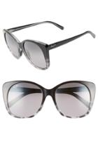 Women's Maui Jim Mele 55mm Polarizedplus2 Round Cat Eye Sunglasses - Black Grey Tort/neutral Grey