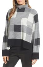 Women's Nordstrom Signature Check Plaid Cashmere Sweater - Grey