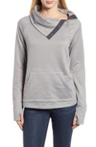Women's Gibson X Living In Yellow Mary Fleece Off The Shoulder Top, Size - Blue