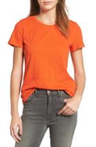 Women's Caslon Slub Crewneck Tee, Size - Orange