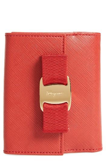 Women's Salvatore Ferragamo Vara Bow Calfskin Leather French Wallet -