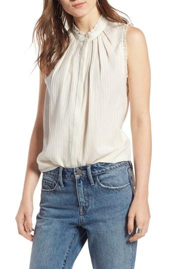 Women's Treasure & Bond Pleat & Ruffle Top, Size - Ivory