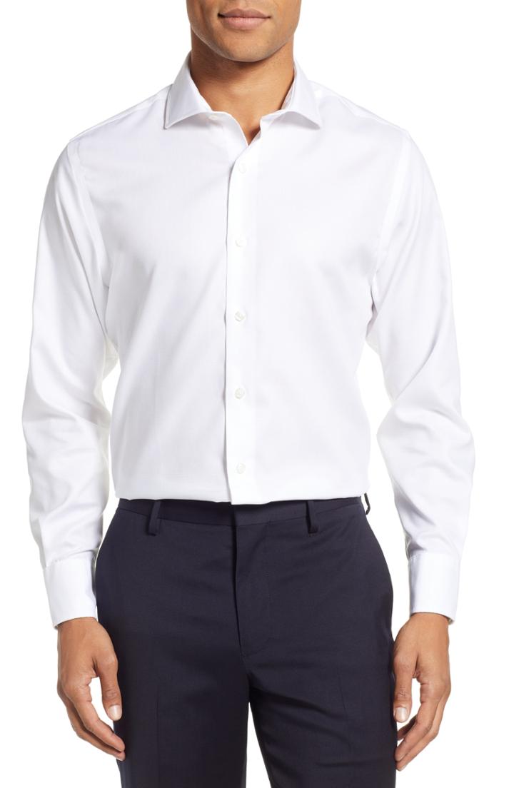 Men's Stantt Classic Fit Solid Dress Shirt .5 - 35/36 (bayard) - White