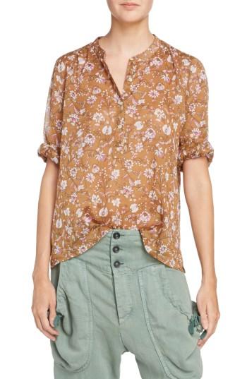 Women's Isabel Marant Etoile Maria Print Cotton Blouse Us / 38 Fr - Purple
