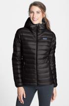 Women's Patagonia Quilted Water Resistant Down Coat, Size - Black