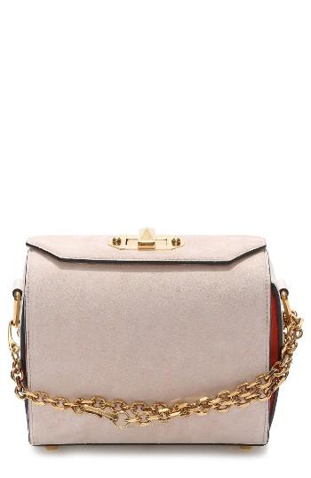 Alexander Mcqueen Medium Calfskin Suede Box Bag - Pink