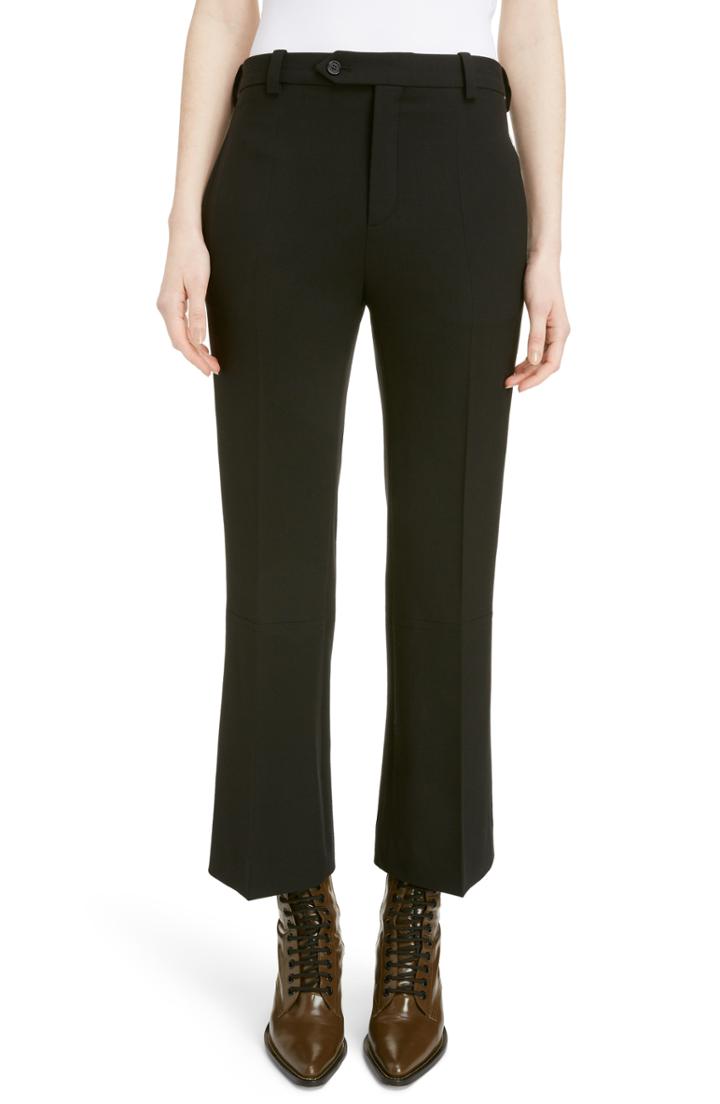 Women's Chloe Stretch Stretch Wool Crop Flare Pants Us / 42 Fr - Black