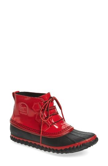 Women's Sorel Out N About Rain Boot M - Red