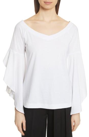 Women's Robert Rodriguez Ruffle Sleeve Tee - White