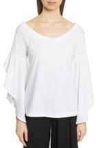 Women's Robert Rodriguez Ruffle Sleeve Tee - White
