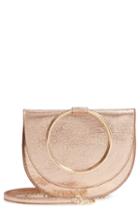 Trouve Reese Crackle Ring Crossbody Bag - Pink