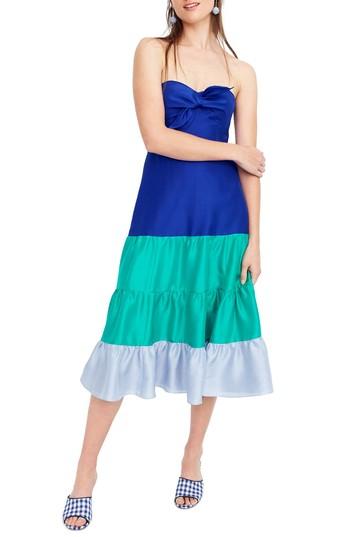 Women's J.crew Spaghetti Strap Ruffle Dress - Blue