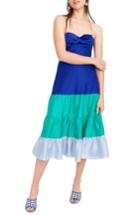 Women's J.crew Spaghetti Strap Ruffle Dress - Blue