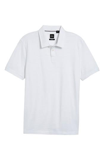 Men's Boss Press Flame Slim Fit Polo Shirt, Size - White