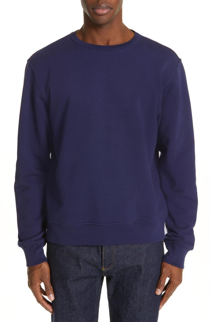 Men's Maison Margiela Elbow Patch Crewneck Sweatshirt Eu - Blue